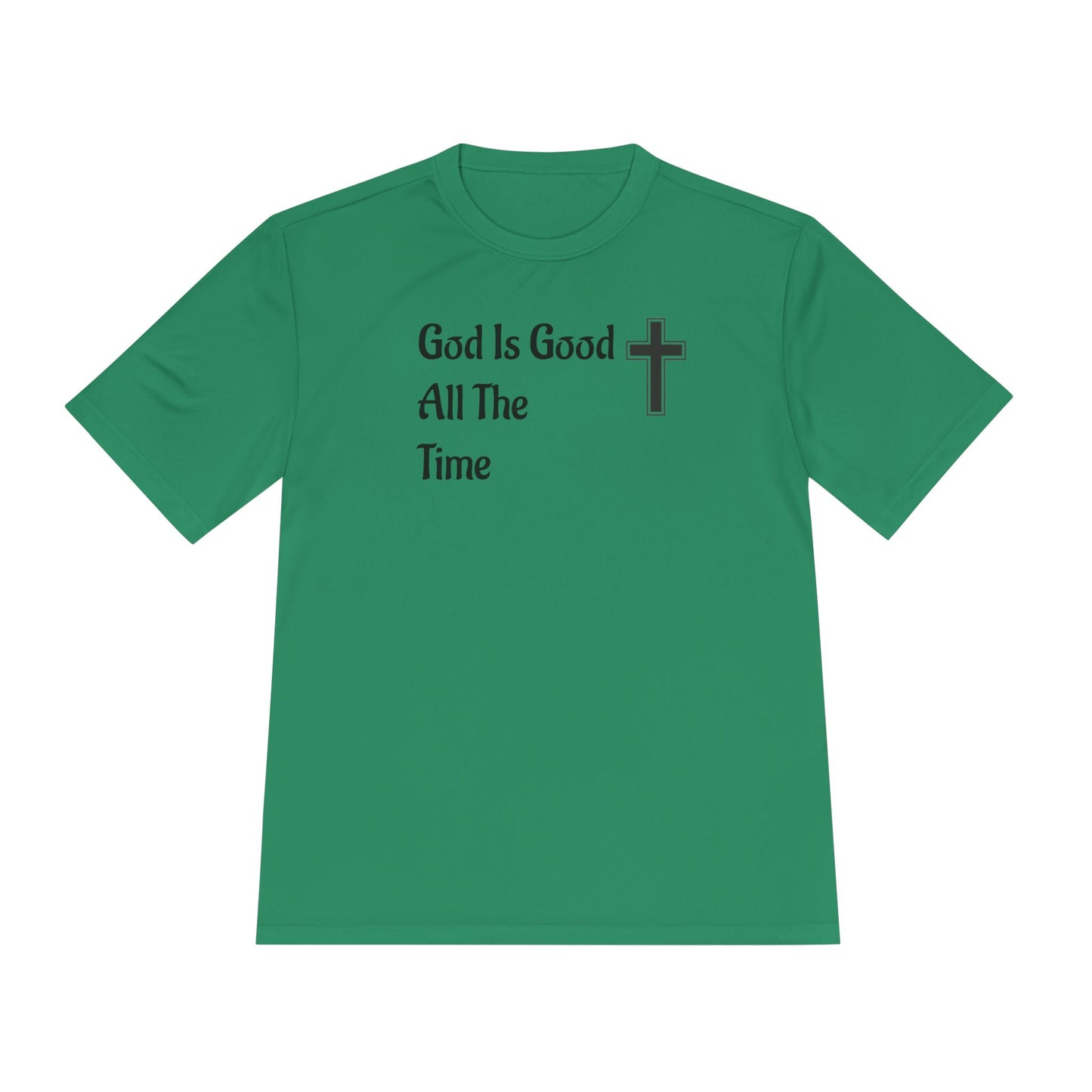 Faith-Inspired Moisture Wicking Tee, Christian Workout Shirt, Inspirational Fitness Top, Bible Verse Athletic Wear, God is Good Tee